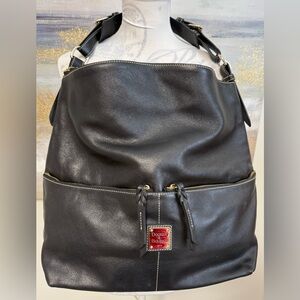 DOONEY & BOURKE J8032385 Leather Shoulder Bag, Authentic, Large, Black